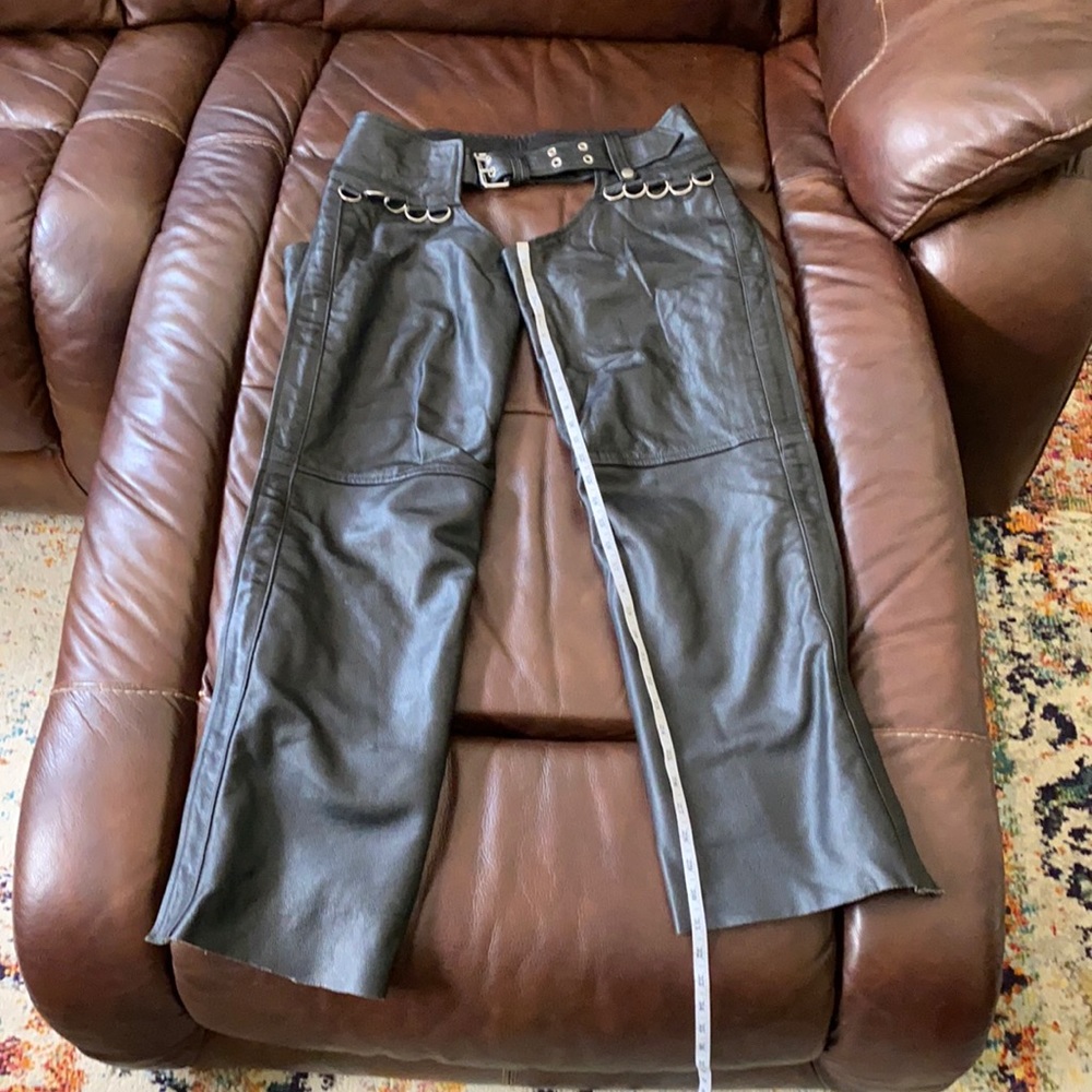 Hot!! Black leather chaps